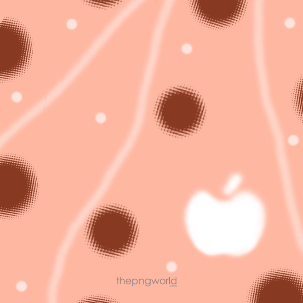 Orange Wallpaper with Apple Apple,wallpaper,dots,image,invitation,presentation,picture,image,illustration,digital,drawing,handmade,orange,brown,white